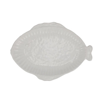 Vietri Pesce Serena (Fish) White Platter - Oval Small